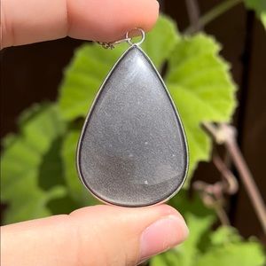 SOLD Silver Obsidian Necklace